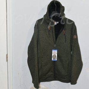 GREEN  NWT Rugged Elements men's moutain‎ fleece full zip hoodie